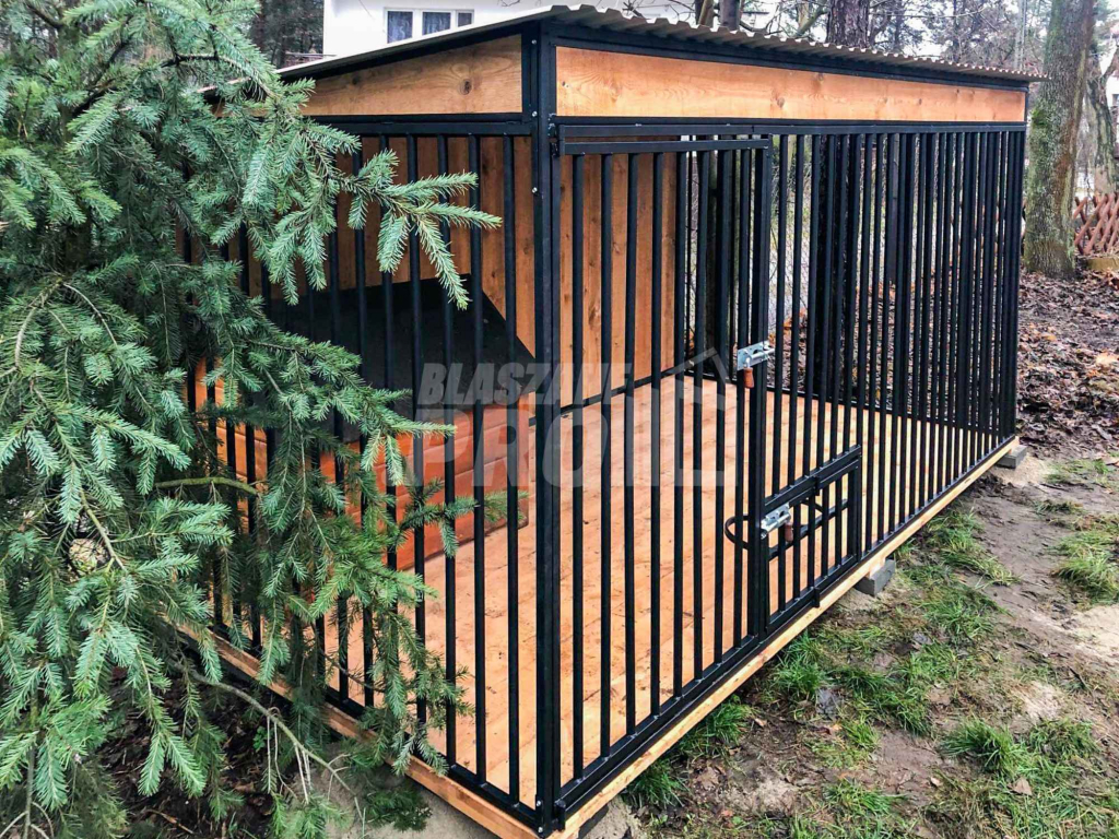 Kojec dla psów 3x2m Wiatrołap Drewniana podłoga Uchwyt na miski GP397 Inowrocław - zdjęcie 6