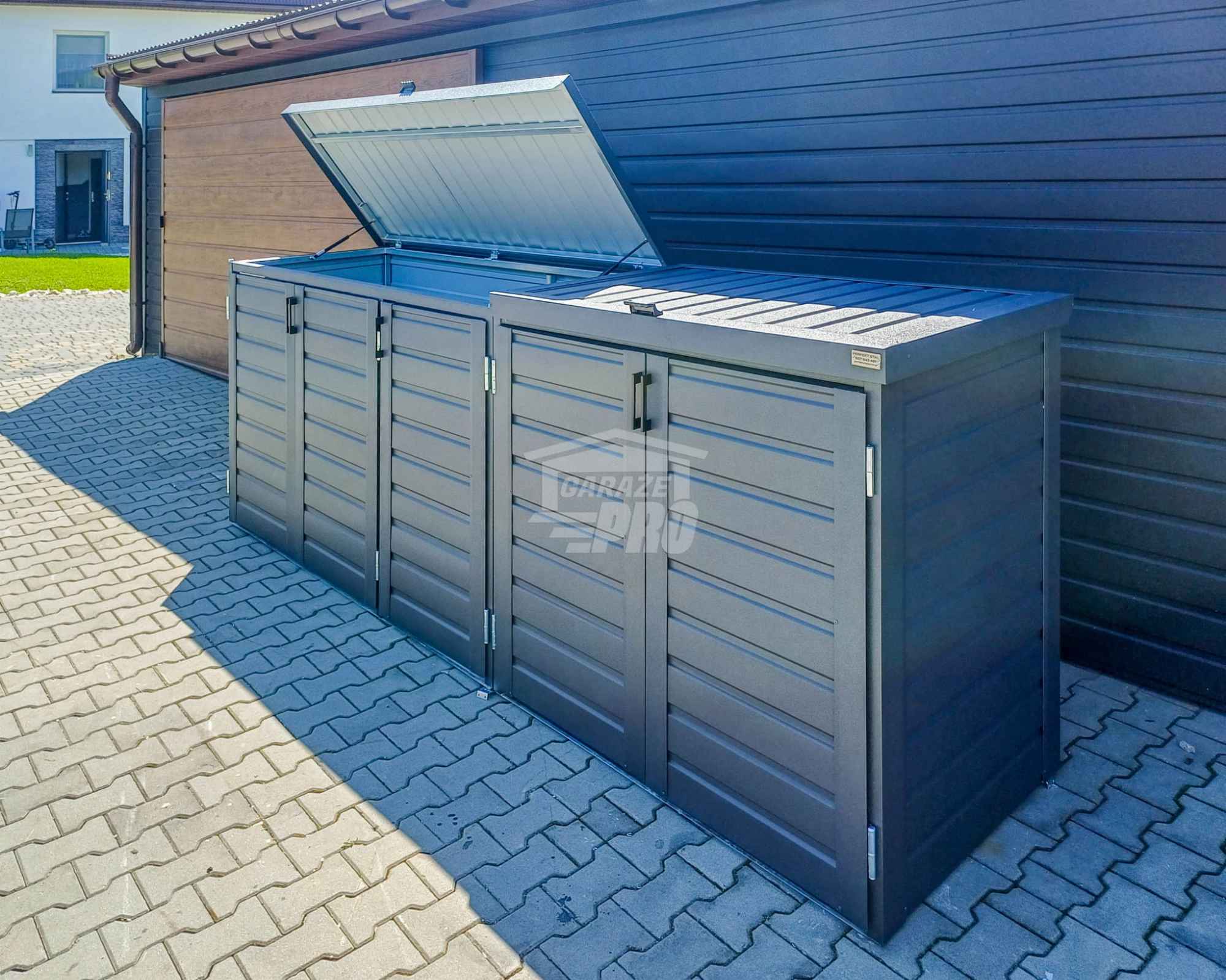 Zabudowa koszy na śmieci wiata  obudowa 345x80x120 cm 5x240L GP514 Bydgoszcz - zdjęcie 3