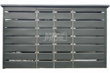 Wiata śmietnikowa dach prosty 4x0,6m 2x furtka - Antracyt GP557