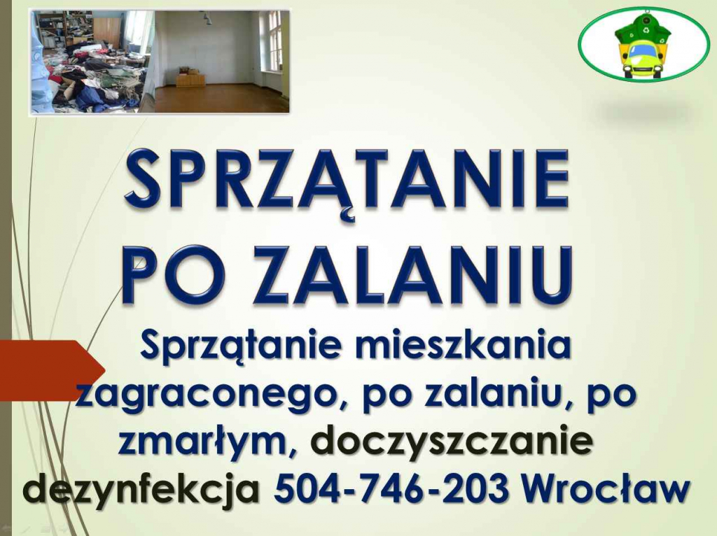 Sprzątanie po zalaniu, awarii, tel 504-746-203, cena, Wrocław, firma Psie Pole - zdjęcie 1