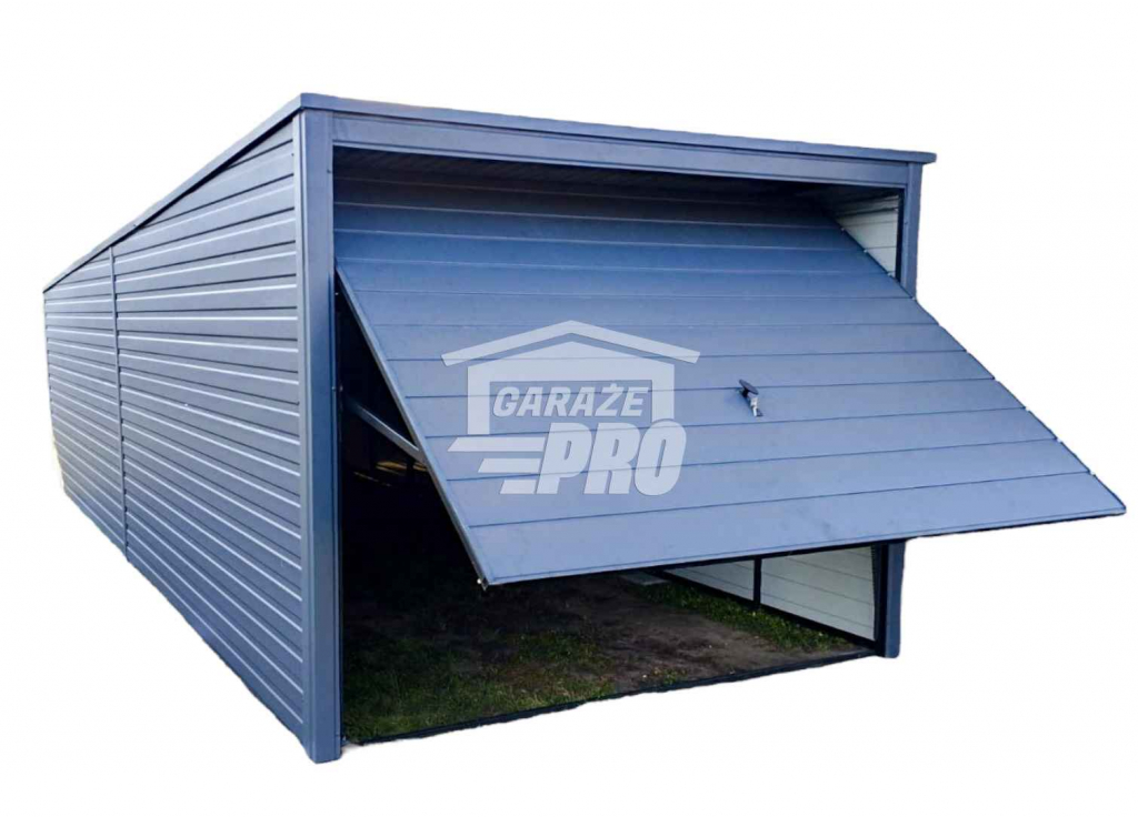 Garaż blaszany 3x8m Brama uchylna Antracyt Dach spad w tył GP224 Żnin - zdjęcie 1