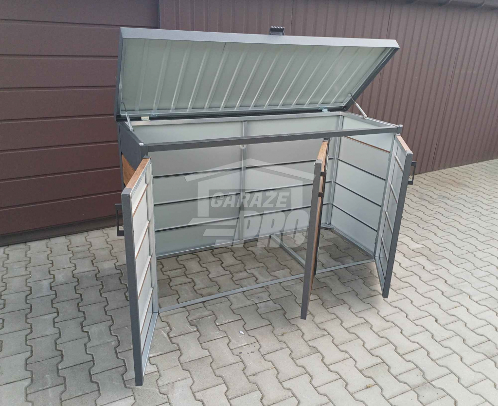 Zabudowa koszy obudowa kubłów 177x65x110cm 3x120L ciemny orzech GP336 Gdynia - zdjęcie 10