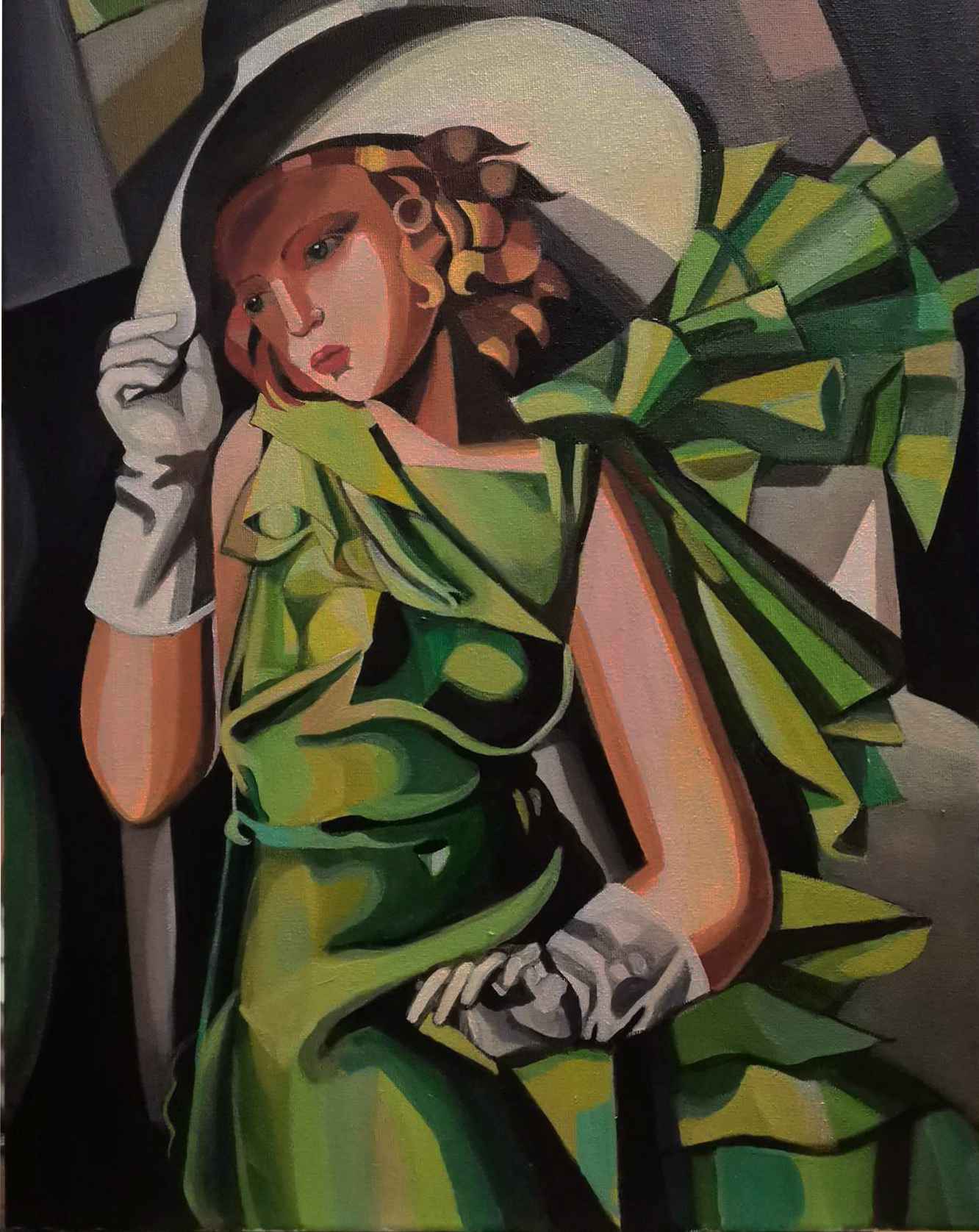 Tamara Łempicka - Kobieta w kapeluszu- Obraz sprzedam interpretacja Praga-Południe - zdjęcie 1