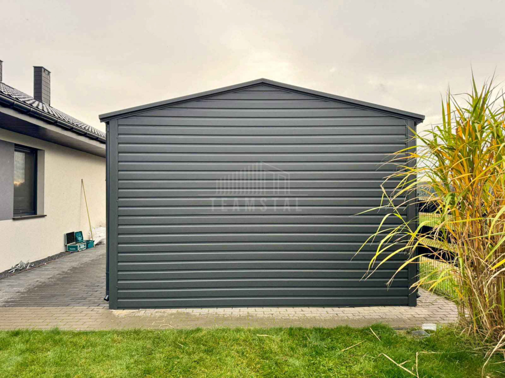 Garaż blaszany 5x6m - brama segmentowa okno drzwi dach  rynny TS1194 Przasnysz - zdjęcie 6