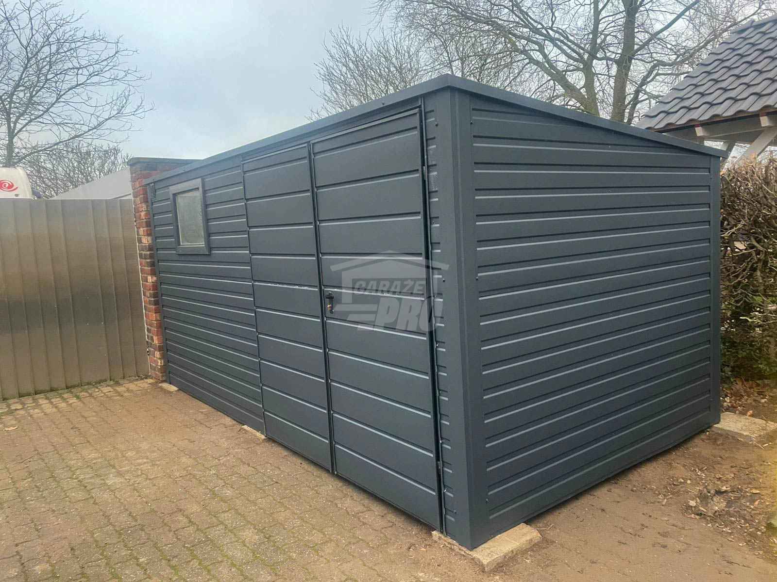 Schowek - Domek ogrodowy 4x2m Brama dwuskrzydłowa okno dach GP528 Gliwice - zdjęcie 4