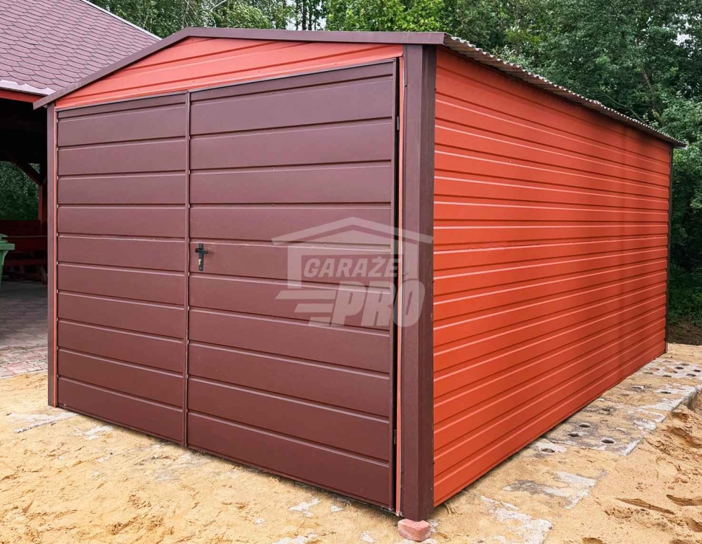 Garaż blaszany 3x5 m - brama dwuskrzydłowa  dach GP761 Rzeszów - zdjęcie 2