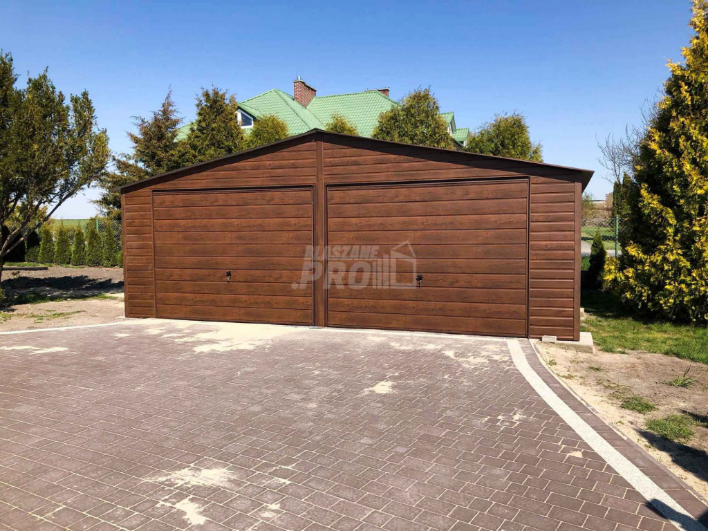 Garaż blaszany 7x6 2x Brama Drzwi drewnopodobny Dach dwuspadowy GP130 Dąbrowa Górnicza - zdjęcie 5