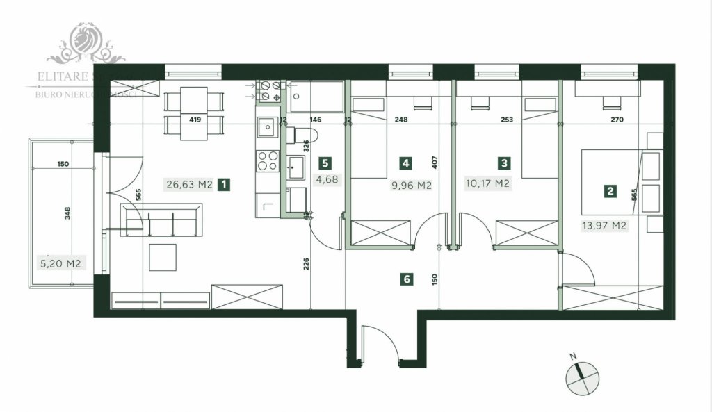 Mieszkanie 4pok. o pow 74,99m2 z balkonem/ Żerniki Strachowicka Wrocław - zdjęcie 4