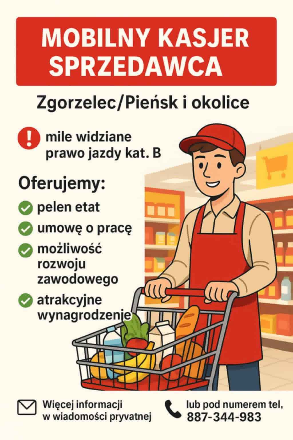 MOBILNY KASJER SPRZEDAWCA ZGORZELEC /PIEŃSK I OKOLICE DINO POLSKA S.A. Kostomłoty - zdjęcie 1
