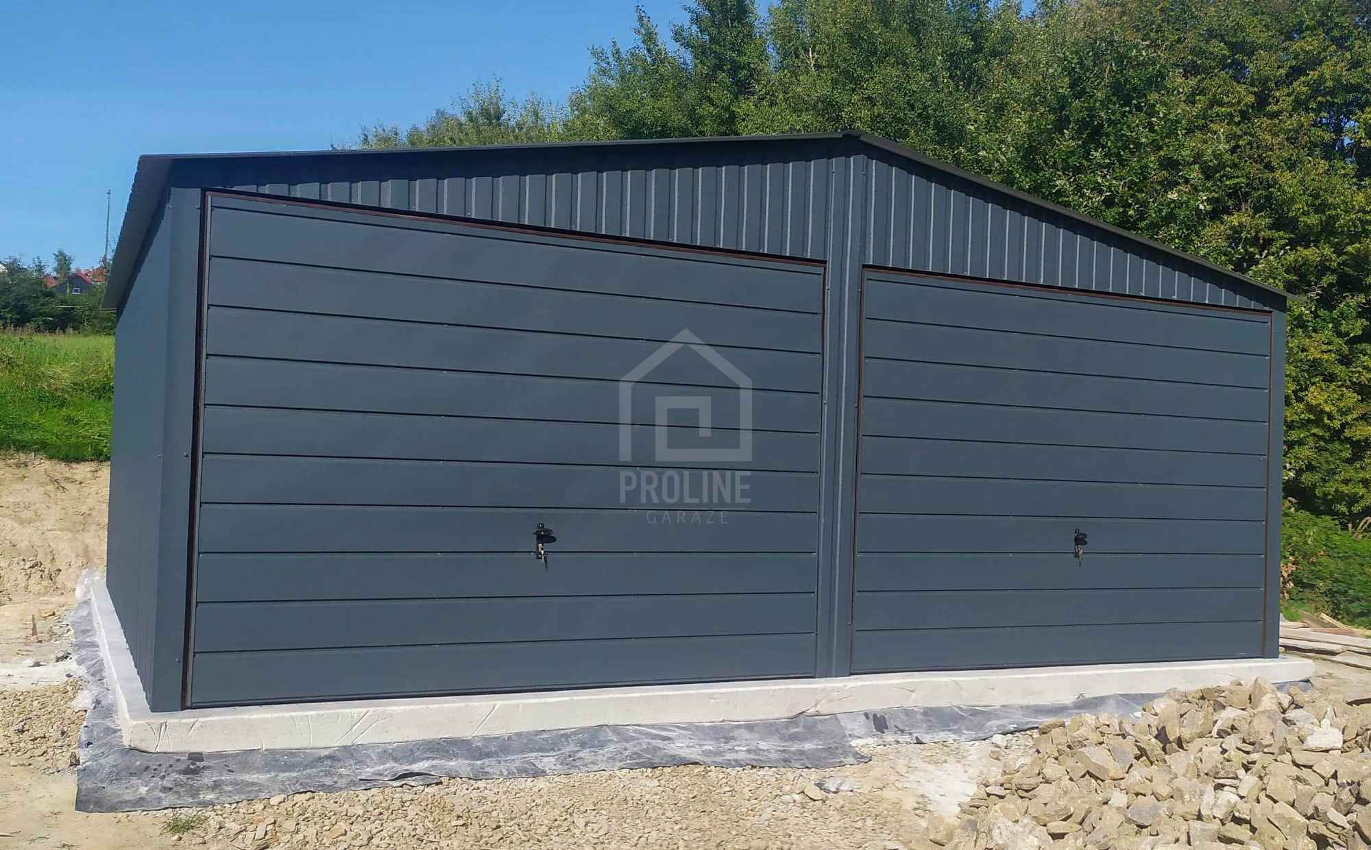 Garaż blaszany 6x5,8 2x Brama uchylna Antracyt Dach dwuspadowy  PLG115 Katowice - zdjęcie 7