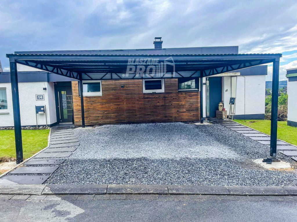 Carport - Wiata samochodowa 6x6m - Antracyt - Dach spad w Przód GP381 Leszno - zdjęcie 5