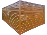 Garaż blaszany 3,5x6m brama drewnopodobny -  dach   GP672
