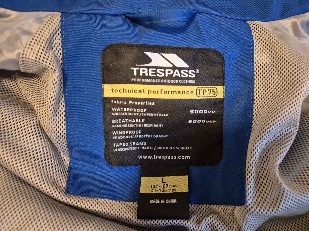 Męska kurtka przeciwdeszczowa Trespass Boone Jasnoniebieska L - Nowa! Bemowo - zdjęcie 4