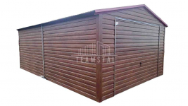 Wolnostojący Garaż Blaszany 4x6 Brama - Drewnopodobny Dwuspadowy TS150 Toruń - zdjęcie 1