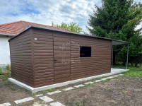 Schowek domek ogrodowy 6x3m  wiata 3m drewnopodobny  spad w bok ID1058 Miastko - zdjęcie 5