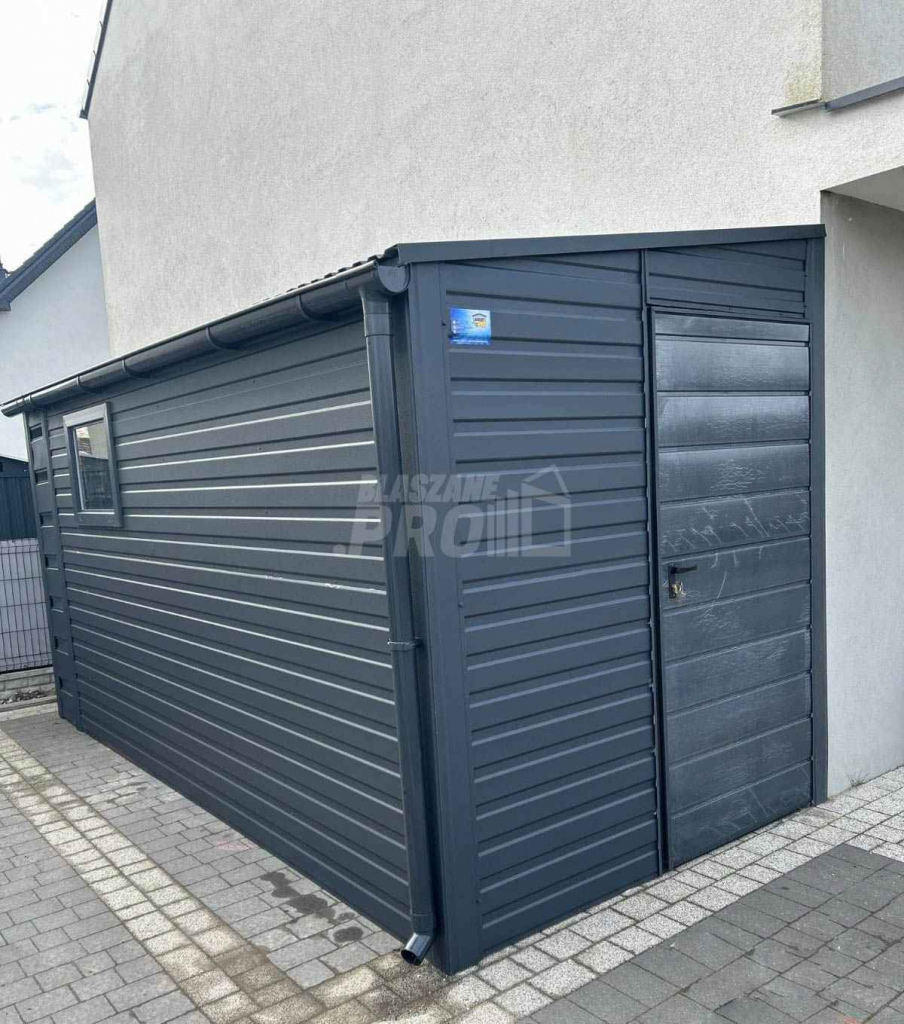 Domek Ogrodowy - Schowek  2x4 + wiata - Drzwi - okno - rynny GP353 Polesie - zdjęcie 2