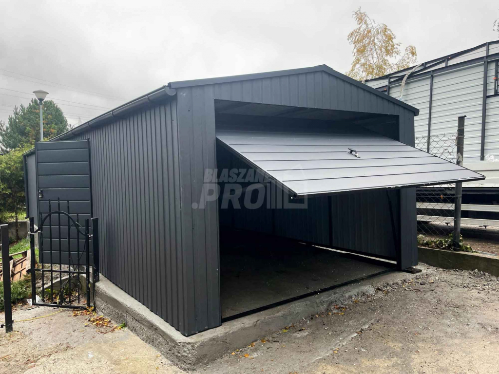 Garaż blaszany 3,5x7m  Brama uchylna drzwi rynny Dach dwuspadowy GP234 Gorzów Wielkopolski - zdjęcie 2