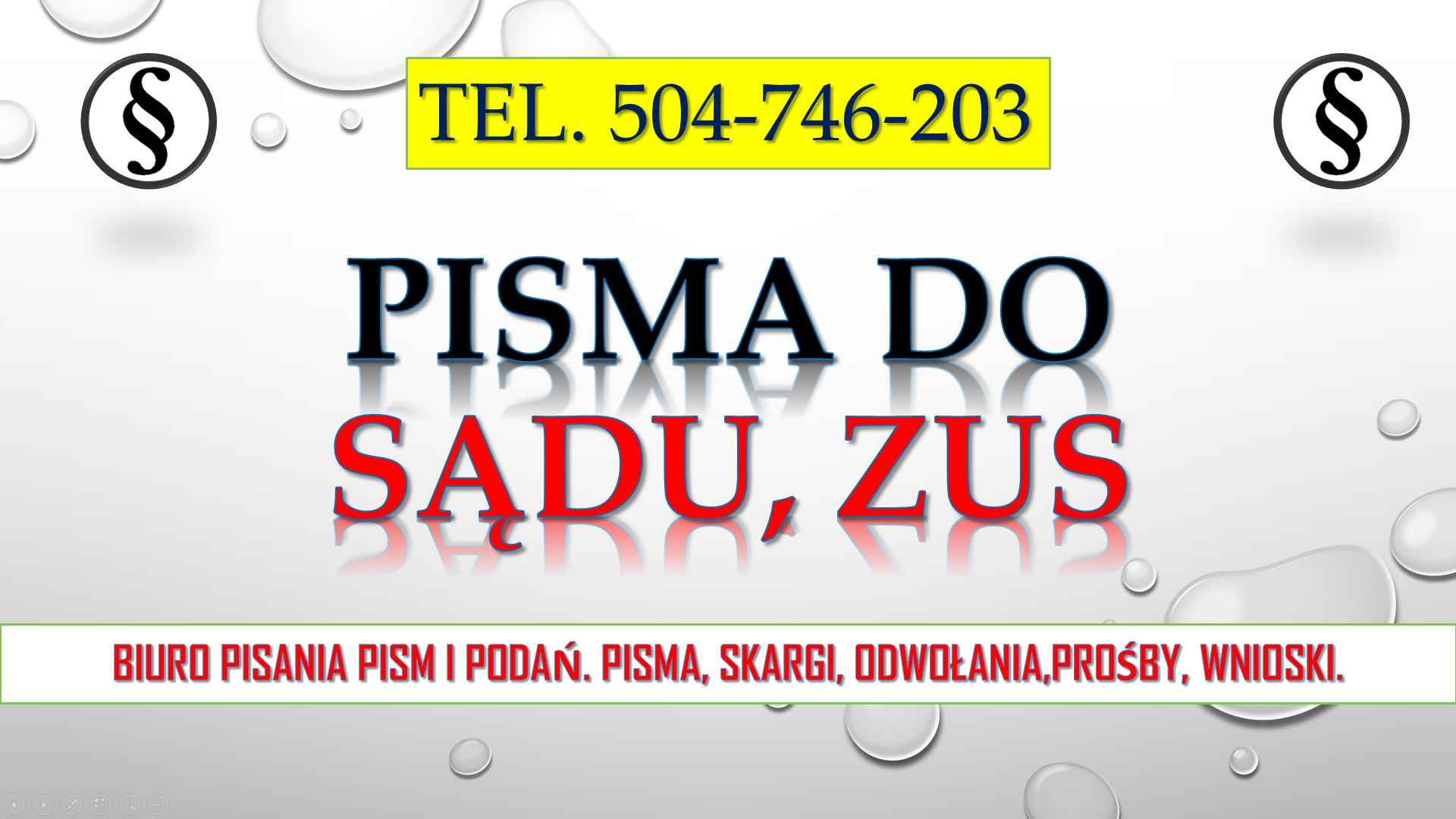 Pisanie pism urzędowych, tel. 504-746-203, do sądu, zus, odwołanie Psie Pole - zdjęcie 3