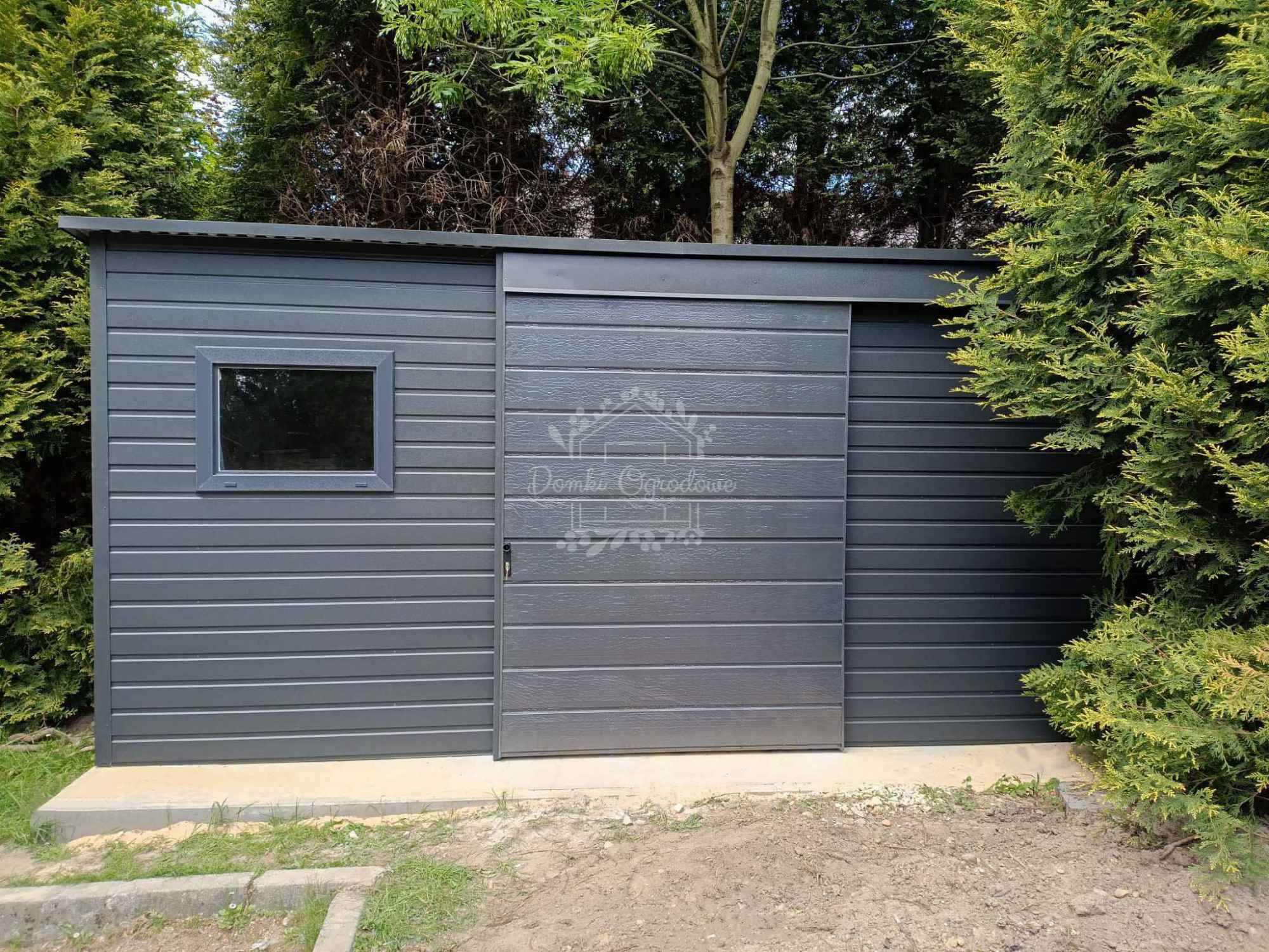 Schowek - domek ogrodowy 4x2m - drzwi przesuwne antracyt  ID1085 Tychy - zdjęcie 3