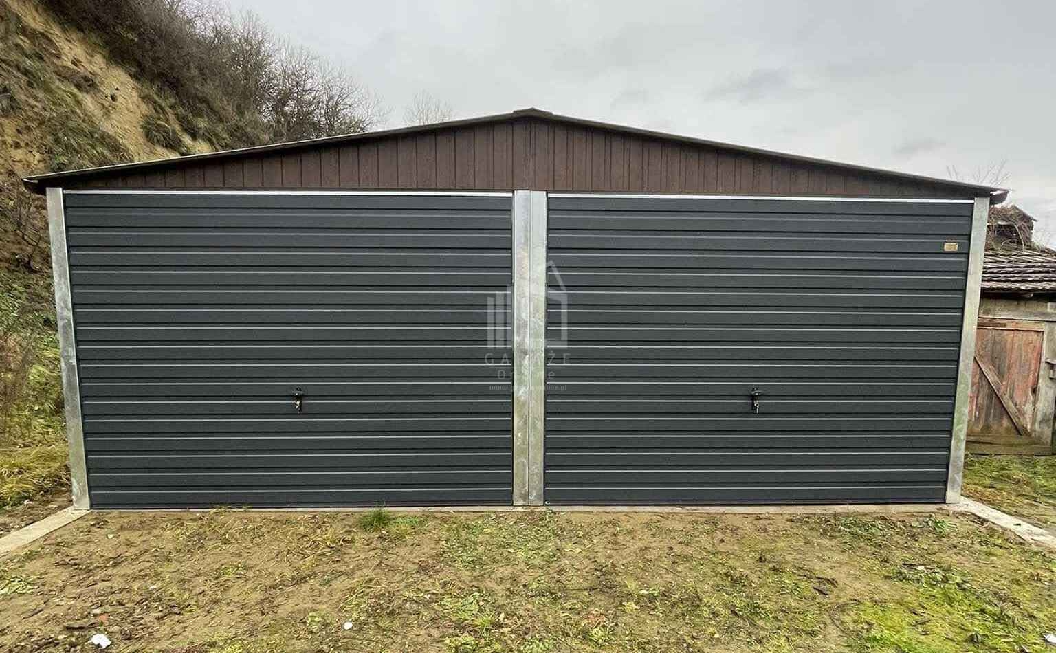 Garaż blaszany 6x5,8m 2x Brama uchylna  drewnopodobny rynny ID926 Katowice - zdjęcie 5