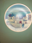 Talerz dekoracyjny, ozdobny Grecka wyspa Santorini Rybnik - zdjęcie 2