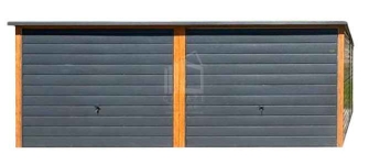 Garaż blaszany 6x6 m - 2x brama uchylna - dach ID1248