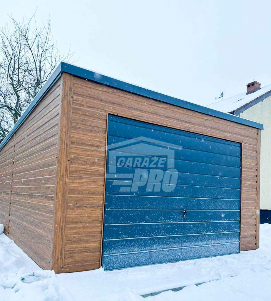 Garaż Blaszany 4x6 Brama uchylna drzwi drewnopodobny rynna  GP255 Dąbrowa Górnicza - zdjęcie 3