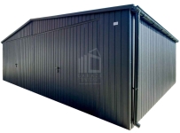 Garaż blaszany 8x6m 2x brama uchylna dach drzwi rynny ID1254