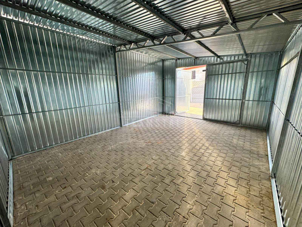 Garaż blaszany 4x5m - brama dwuskrzydłowa - ocynk - spad w bok TS1210 Łuków - zdjęcie 2