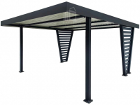 Carport V PREMIUM 4x5m - Wypełnienie panelami Wiata samochodowa ID1191