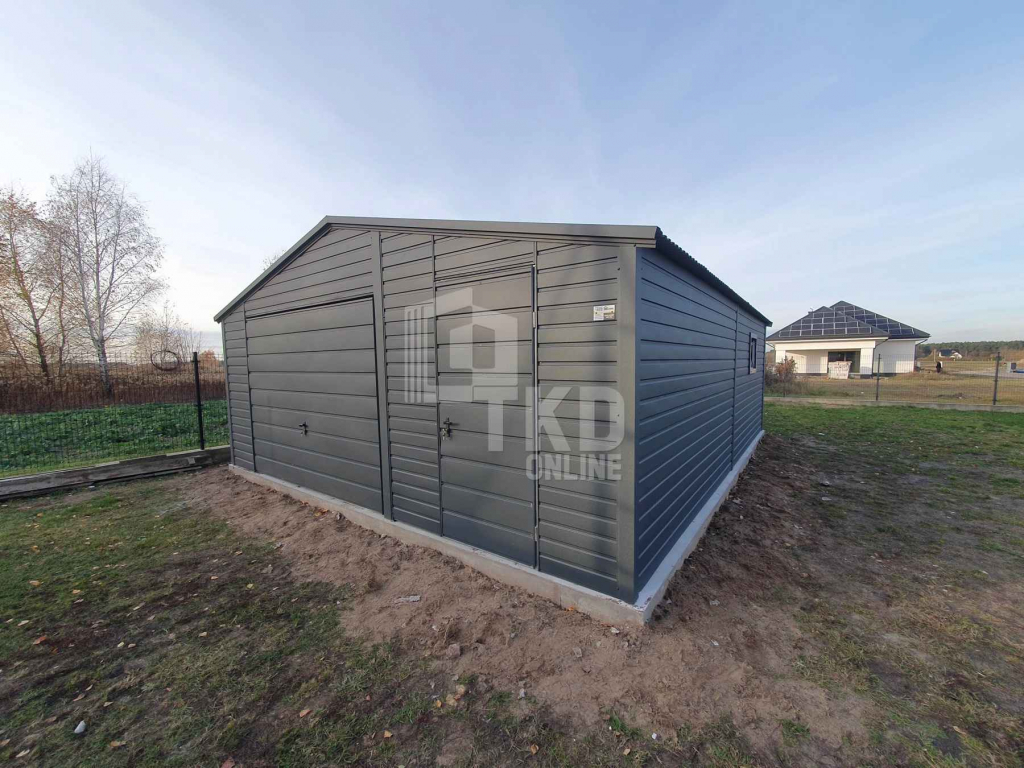Garaż Blaszany 6x6 Brama - okno - Antracyt - dach dwuspadowy TKD101 Radom - zdjęcie 5