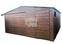Garaż blaszany 5x5 Brama + drzwi drewnopodobny Dach dwuspadowy GP197 Nowy Sącz - zdjęcie 1