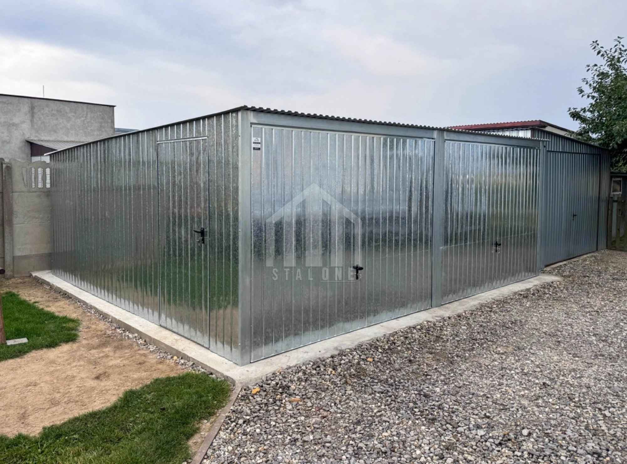 Garaż blaszany 6x6m - 2x brama uchylna - drzwi - ocynk SO133 Sieradz - zdjęcie 2