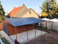 Garaż blaszany 4x6 + wiata 3m Brama uchylna - Blachodachówka GP88 Żnin - zdjęcie 6