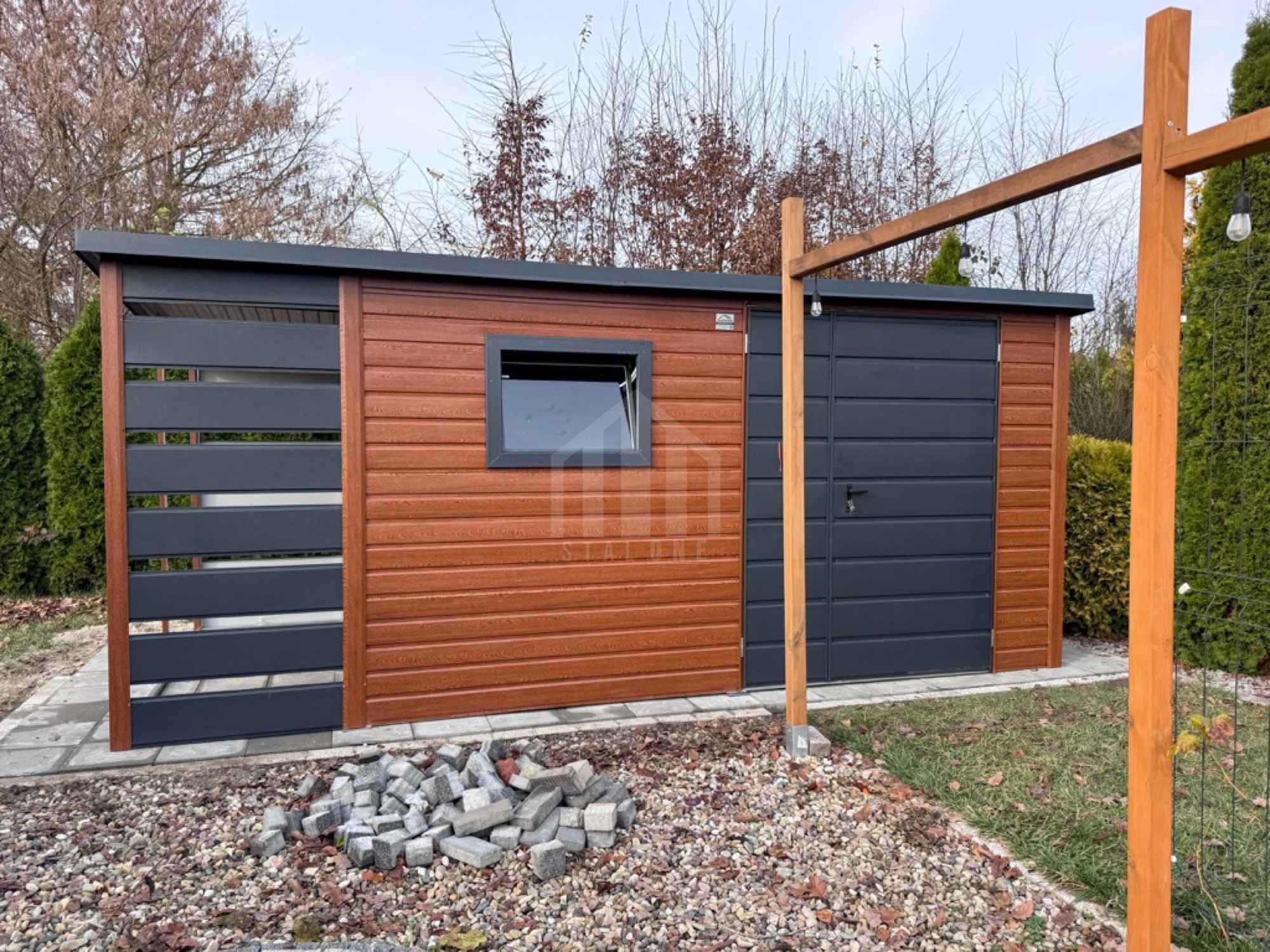 Schowek - domek ogrodowy 3x2 m + wiata 1x2 m - drzwi okno dach  SO178 Suwałki - zdjęcie 5