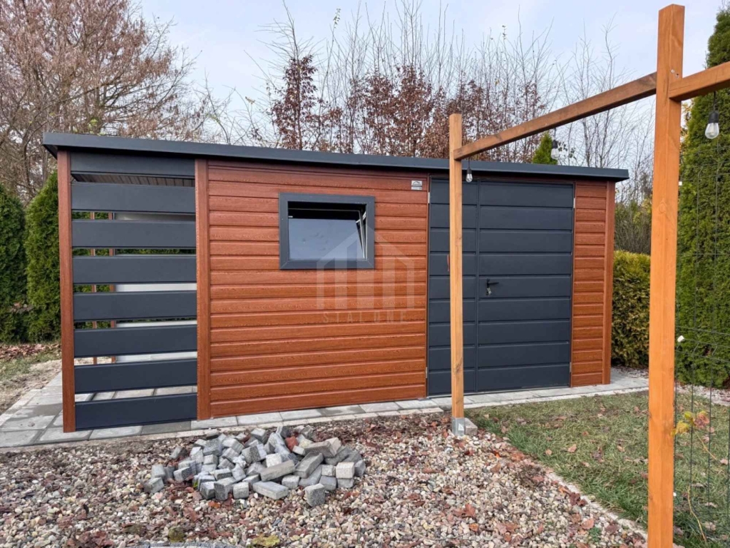 Schowek - domek ogrodowy 3x2 m + wiata 1x2 m - drzwi okno dach  SO178 Suwałki - zdjęcie 5