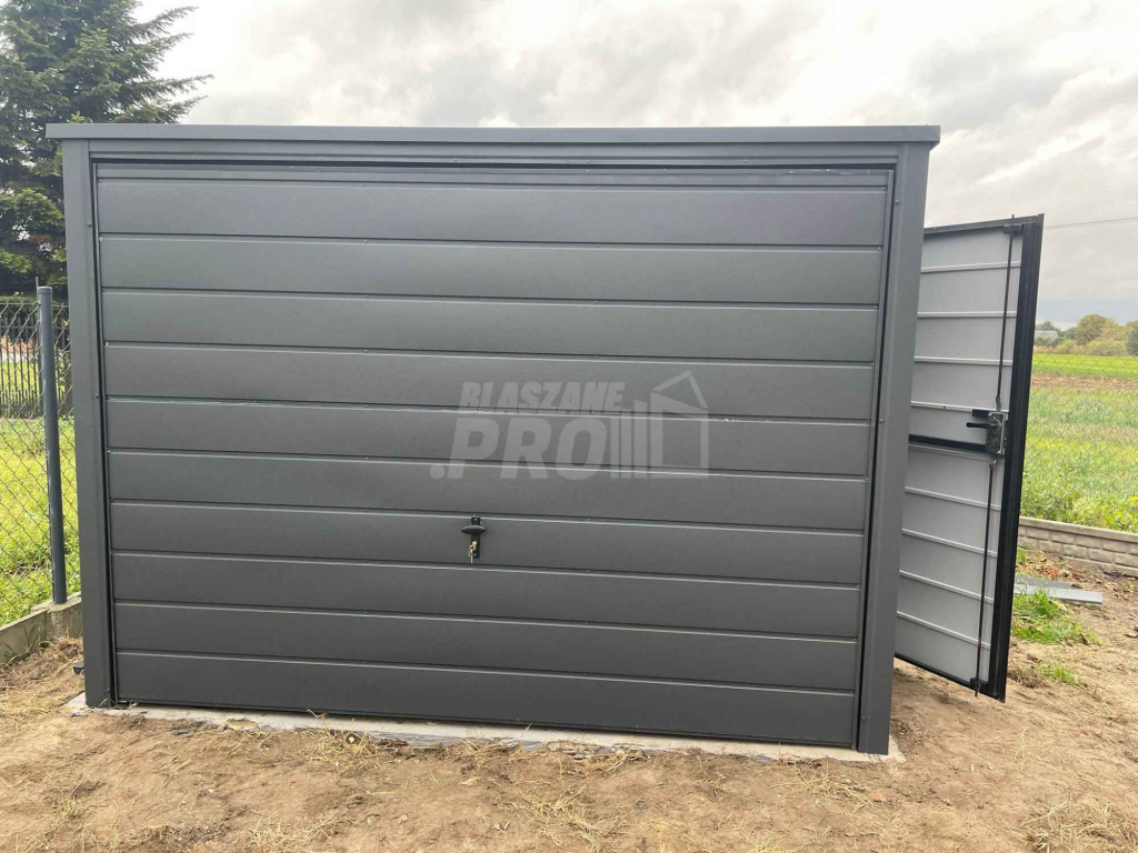 Garaż blaszany 3x5m  Brama uchylna + drzwi  Dach spad w tył GP229 Sieradz - zdjęcie 5