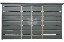 Wiata śmietnikowa dach prosty 4x0,6m 2x furtka -  Antracyt GP557