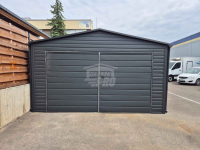 Garaż blaszany 3,5x5 2x Brama Antracyt Dach dwuspadowy rynna GP573 Kościerzyna - zdjęcie 3
