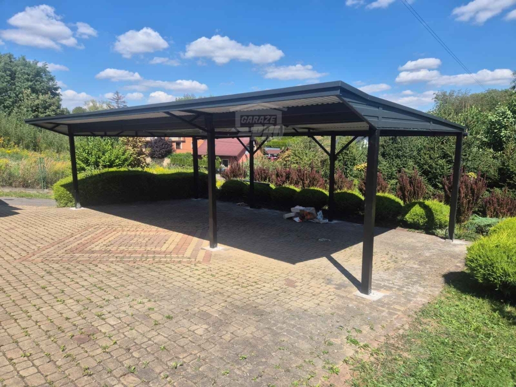 Wiata samochodowa CarPort 8x5 m + wypust dachu 1m  rynny GP721 Legnica - zdjęcie 10