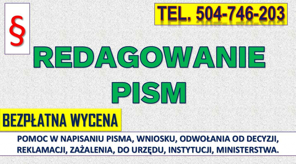 Biuro, pisanie pism, tel. 504-746-203, cennik, napisanie pisma, cena Psie Pole - zdjęcie 2