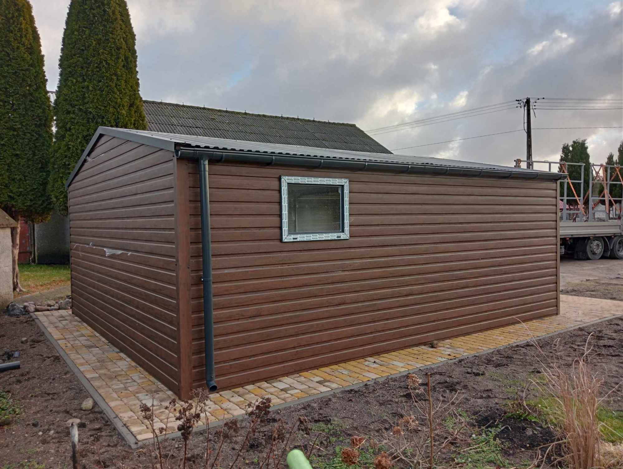 Garaż Blaszany 4,5x6 m Drewnopodobny Profil Ocynkowany MONTAŻ Katowice - zdjęcie 6