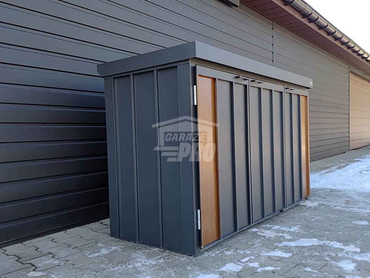 Zabudowa koszy na śmieci wiata obudowa 177x65x110 cm 3x120L  GP711 Stargard - zdjęcie 4