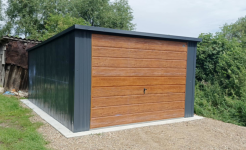 Garaż blaszany 3x5 Spad na tył Grafit + Złoty Dąb Montaż gratis Kalisz - zdjęcie 3