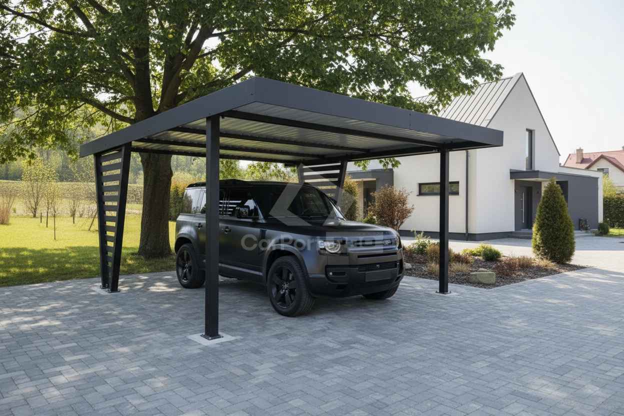 Carport V PREMIUM 4,8x5m Wypełnienie panelami Wiata samochodowa CP161 Lubin - zdjęcie 3