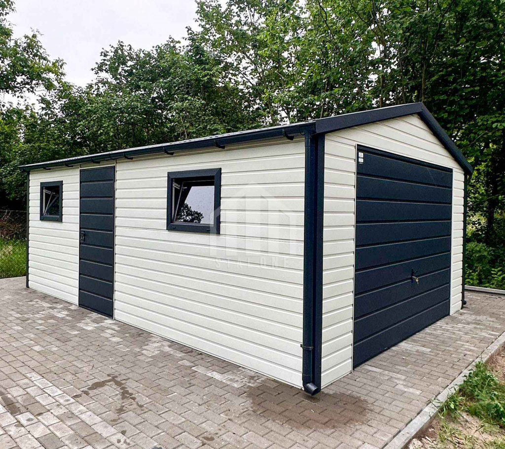 Garaż blaszany 4x5m -  brama uchylna - 2x okno - drzwi - rynny SO117 Słupsk - zdjęcie 3