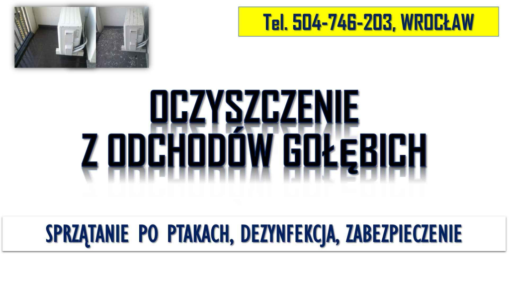 Oczyszczenie klimatyzatora z odchodów po gołębiach, Wrocław, cena. Psie Pole - zdjęcie 4