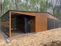 Garaż blaszany 10,5x6m - wiata 4,5m 2x brama uchylna drzwi dach ID1041 Konin Żagański - zdjęcie 4