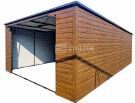 Garaż Blaszany 4x5 Brama uchylna - rynna  dach ST169