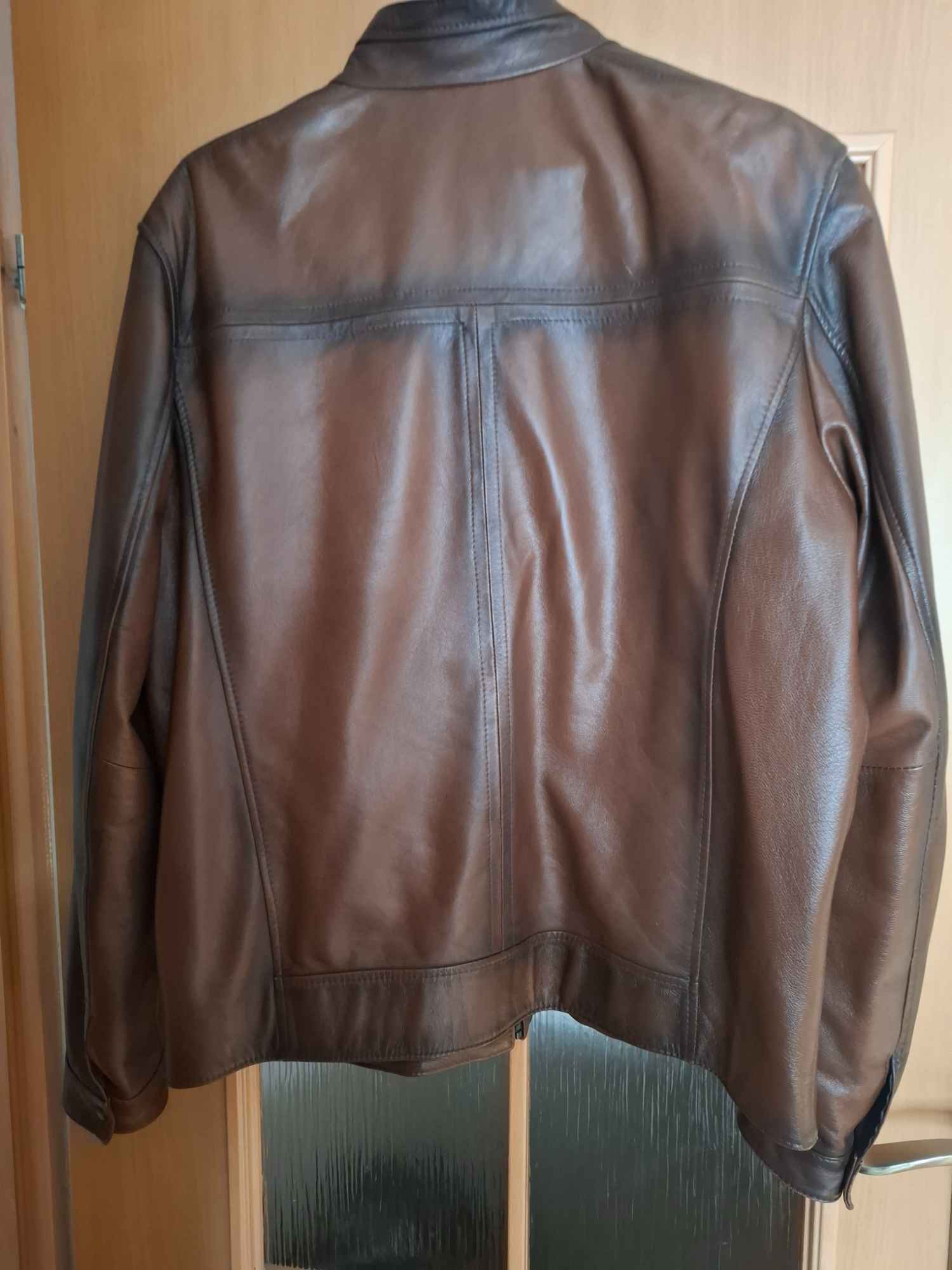 Sprzedam kurtke skórzaną  brąz 2XL Szczecinek - zdjęcie 2